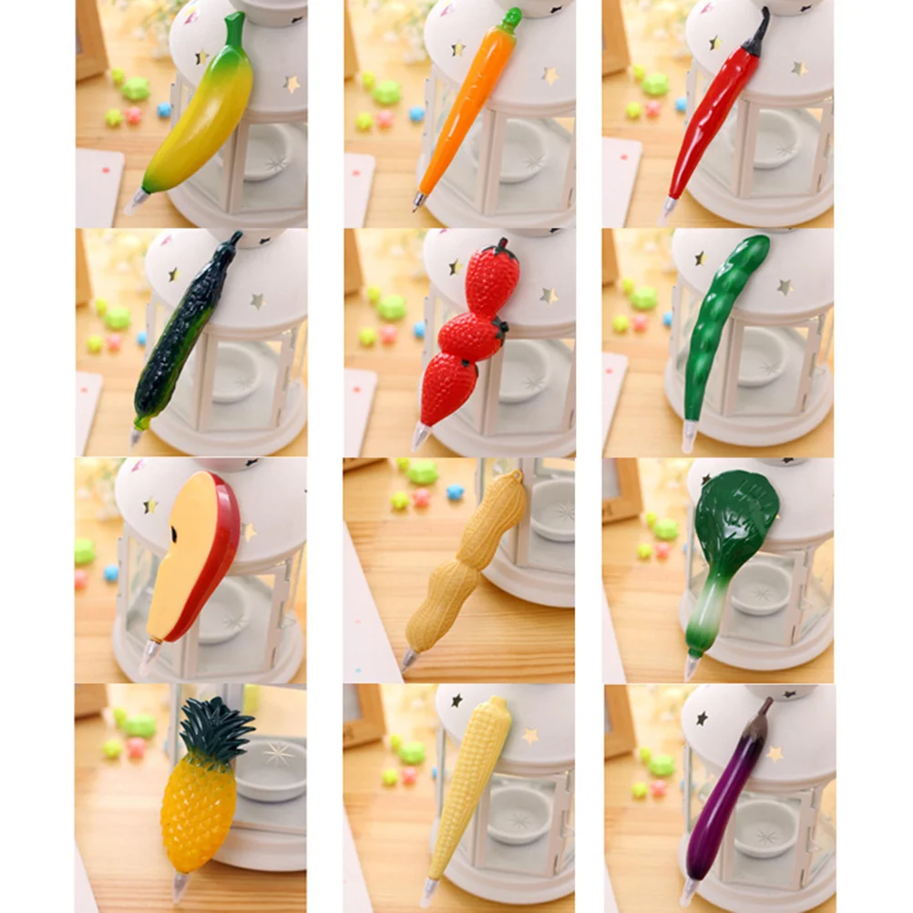 1Pcs Yellow Cartoon Fruit Ballpoint Pen Corn Shape Magnetic Writing Instrument for School Home Office Use Creative Gift Idea