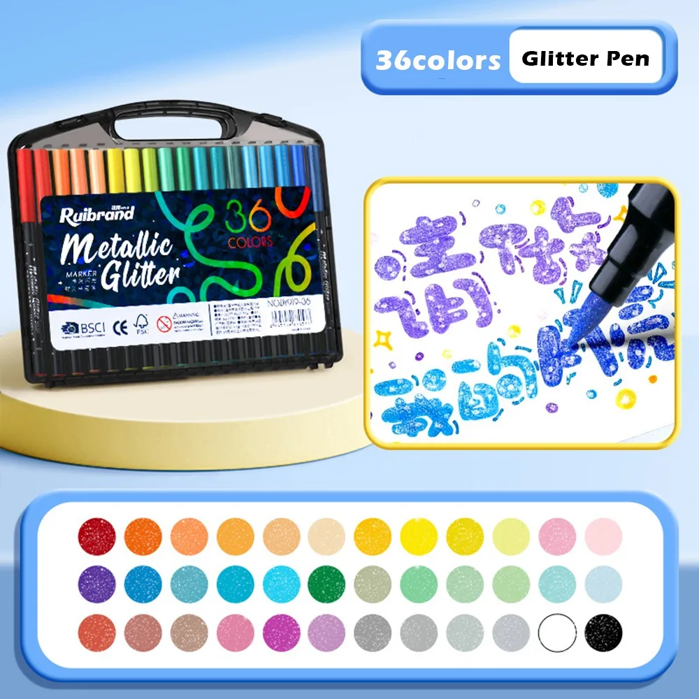 

Multifunctional 72 Colors Glitter Pen Soft Head Glitter Effect Art Marker Pen Flashing Pen DIY Drawing