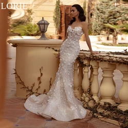 LORIE BOHO Lace Tulle Wedding Dresses Strapless Mermaid Beading Appliques Sweetheart Prom Gown Exquisite Bridal Gowns Customized