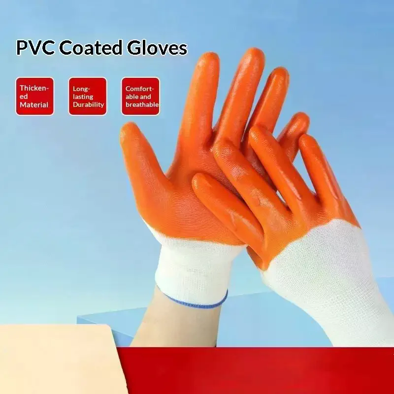 

12Pairs Of Non-slip Wear-resistant Breathable Gloves Industrial Labor Building Construction Safety Non-slip Work Gloves