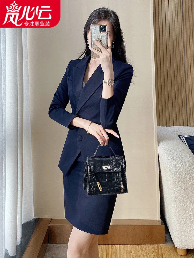 

Goddess Temperament Irregular Three-Button High-End Business Suit Business Women's Clothing Spring New Suit Two-Piece Set6585