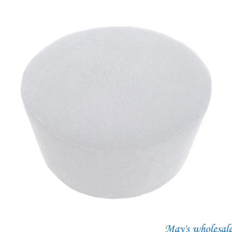 Full Coverage Elastic Slipcover Round Sofa Slipcover Wrinkle Frees for Round Storage Ottoman in Vibrant Checkered designs  448A