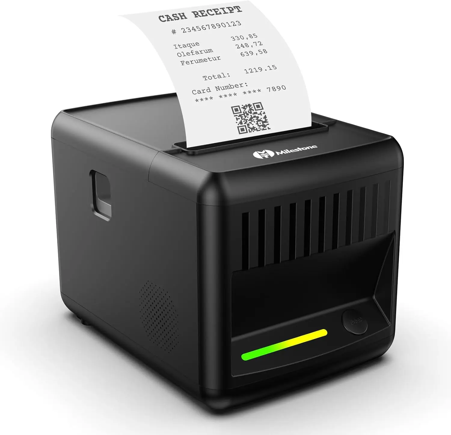 

80mm USB Thermal Receipt Printer with Auto Cutter, Audio-Visual Alerts, and Cash Drawer Support for Windows Mac