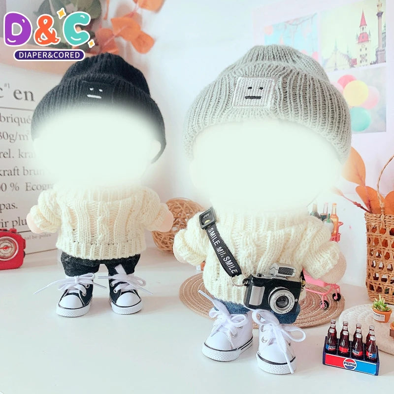 20cm Doll Clothes for Korea Kpop EXO Dolls Plush Star Doll's Clothing Sweater Stuffed Toy Outfit for Idol Dolls Accessories