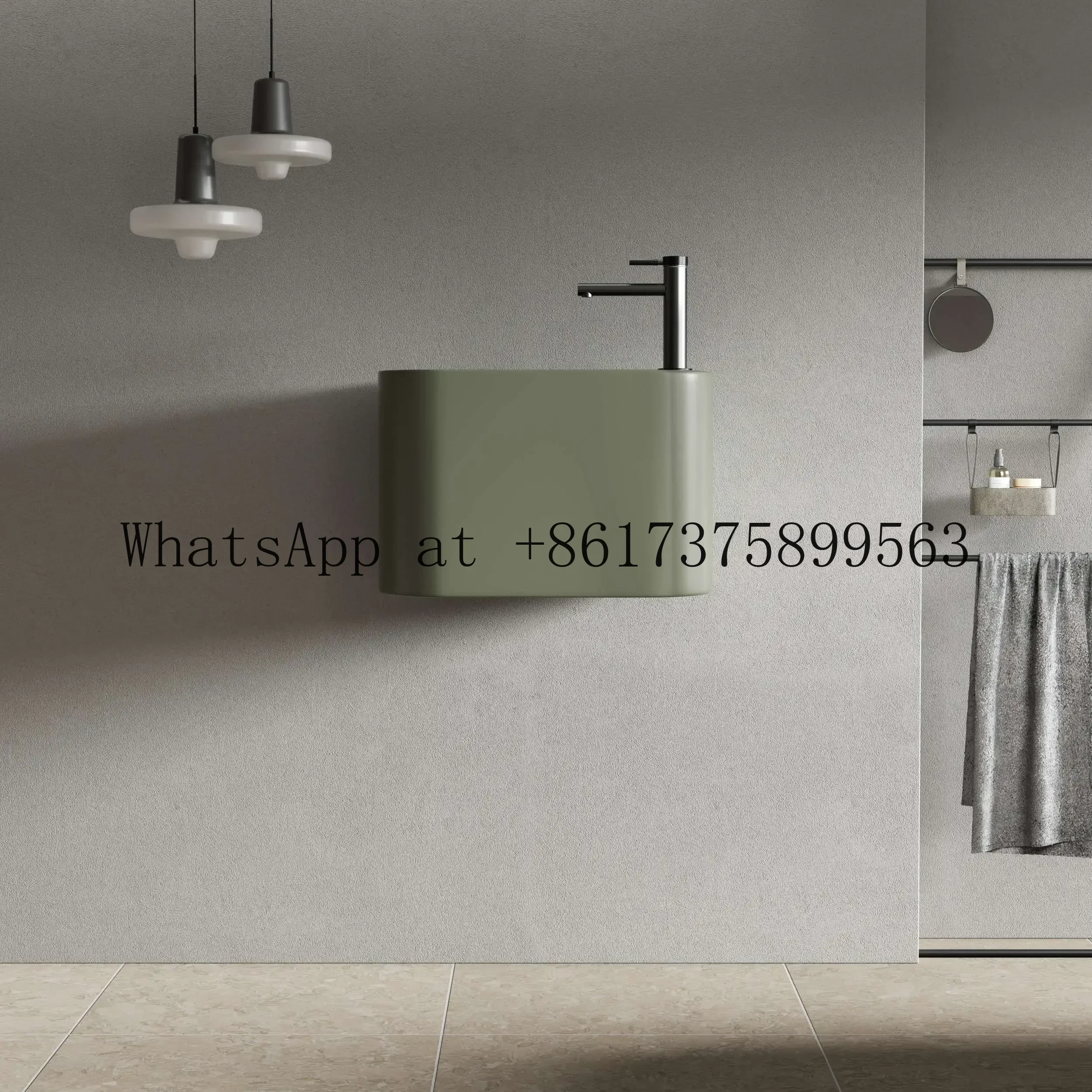 Color Small Modern Countertop Wash Basin Artificial Stone Bathroom Sink