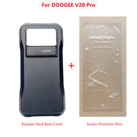 Official Original Luxury Shockproof Black Phone Case + Screen Protector films For DOOGEE V20 Pro Bumper Hard Back Cover