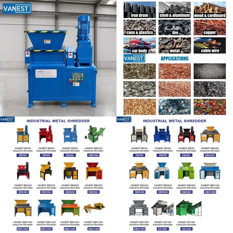 Industrial small scrap metal shredder crusher, suitable for steel wire, copper, glass bottles, hammer crusher price, Chinese