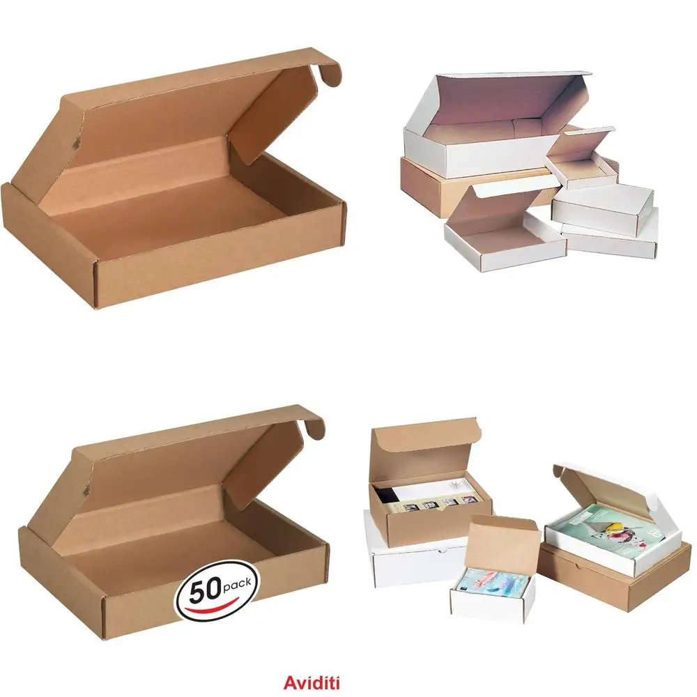 

Почтовые коробки для литературы, 11,125 x 8,75 x 2 дюйма, оптовая упаковка из 50 шт., прочные ударопрочные транспортировочные почтовые консервы для безопасной доставки