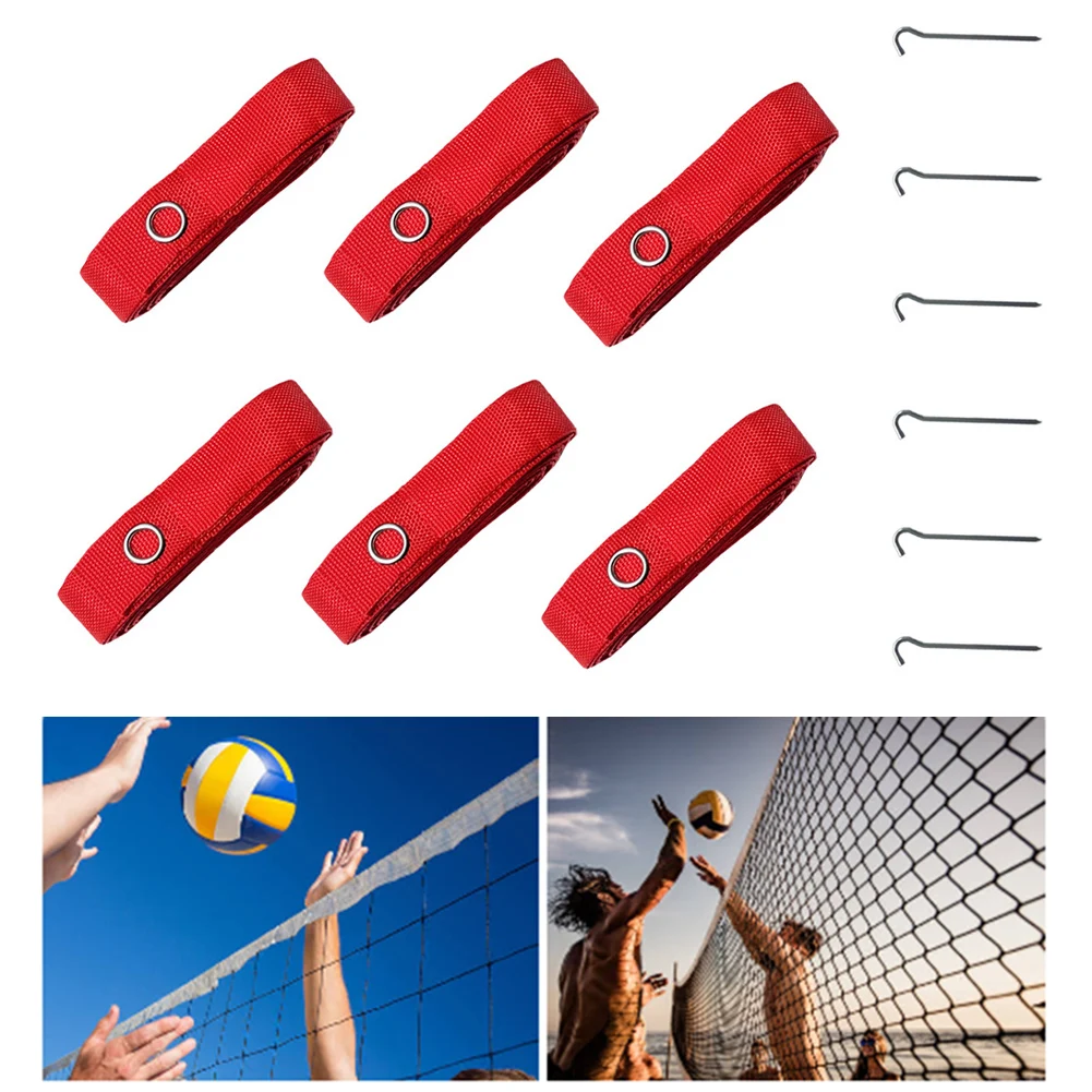 Beach Volleyball Boundary Lines Kit 8x16m With Stakes, Nylon Court Marking Tape For Outdoor Sand Or Grass Courts