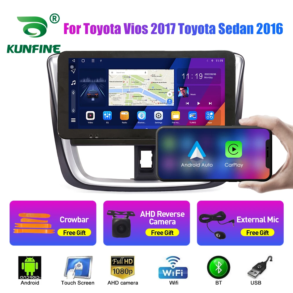 

10.33 Inch Car Radio For Toyota Vios 2017 Sedan 2Din Android Octa Core Car Stereo DVD GPS Navigation Player QLED Screen Carplay