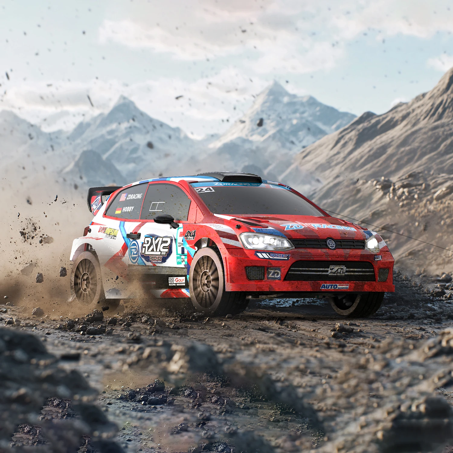 ZD RX12 1/12 RC Remote Control Rally Car High-speed Brushless Four-wheel Drive Racing Car Off-road Vehicle 6-Channel Toy Model
