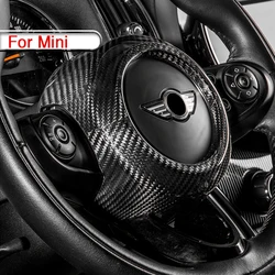 Car Steering Wheel Sticker Airbag Cover Carbon Fiber Decorative Accessories For BMW MINI Cooper F54 F55 F56 F60 R55 R56 R60 R61