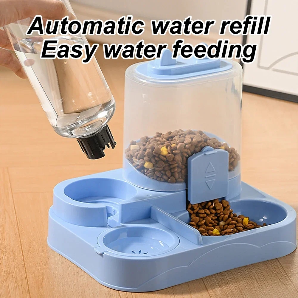 1 PC 2-in-1 Automatic Feeder with Controllable Food Amount for Small Animal Pets Rabbits Cats Dogs Feeder Bowl with Drink Bottle view 4