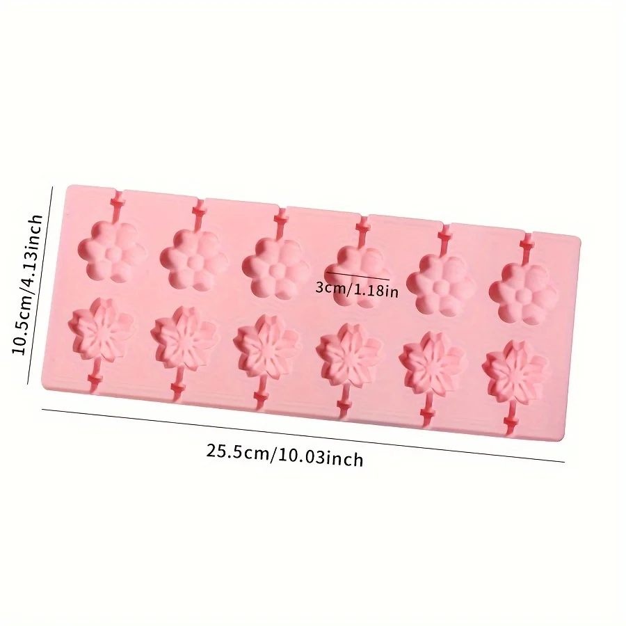 Flower Shape Silicone Lollipop Mold, With Lollipop Stick, Chocolate Cheese Mold, Silicone Pastry Mold, Hard Candy, Cake