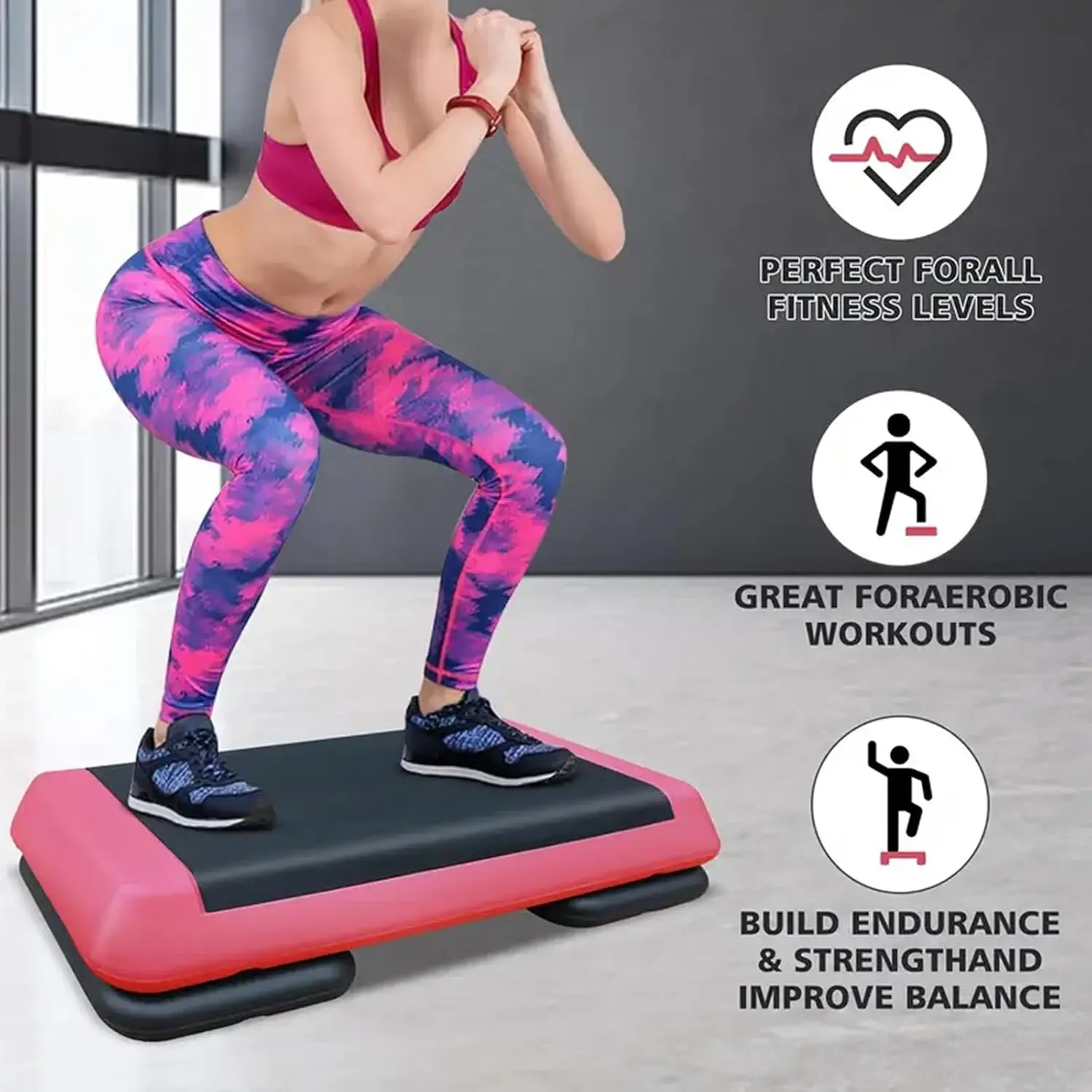 New Arrival Fitness Pedal Manufacturers Adjustable Aerobic Step Board 72cm Rhythm Pedal Yoga Aerobic Step Board