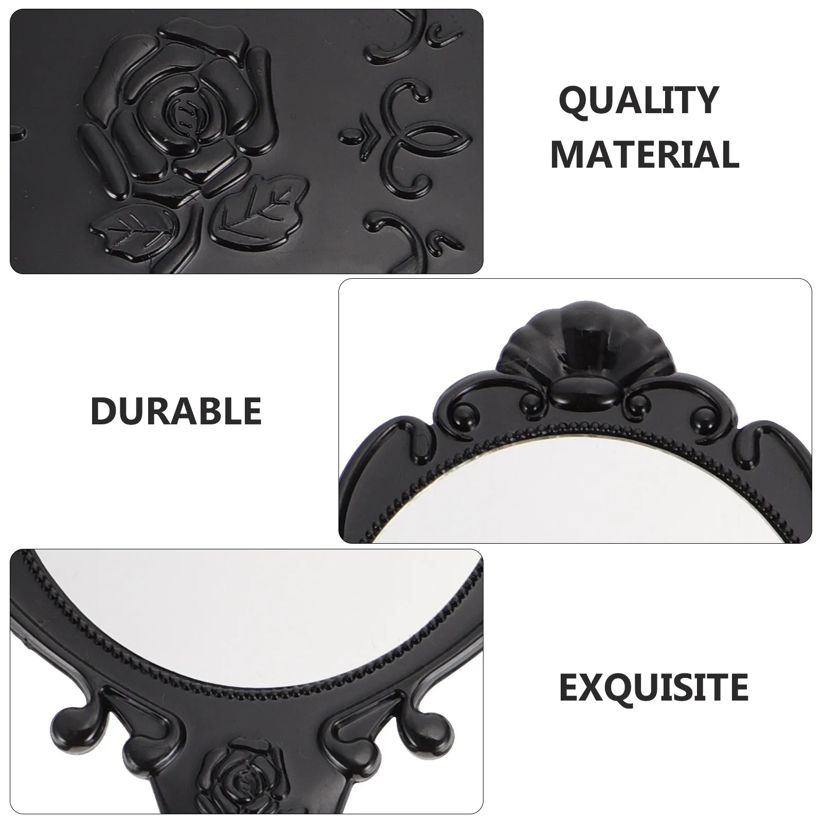 

2Pcs Makeup Mirror High Quality Reflective Surface Smooth Edge Handheld Mirror for on The Go Touch Up Makeup Accessory