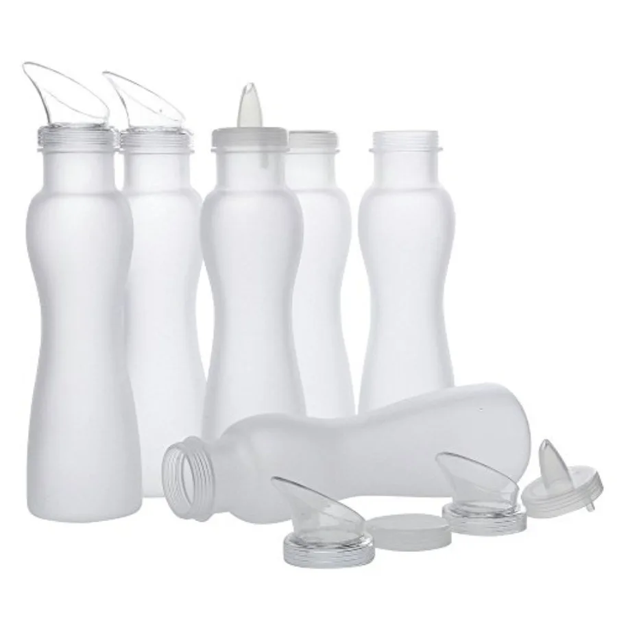 

G.E.T. SDB-32-PC-6 32 oz. Clear Salad Dressing Bottles with 24 Lids