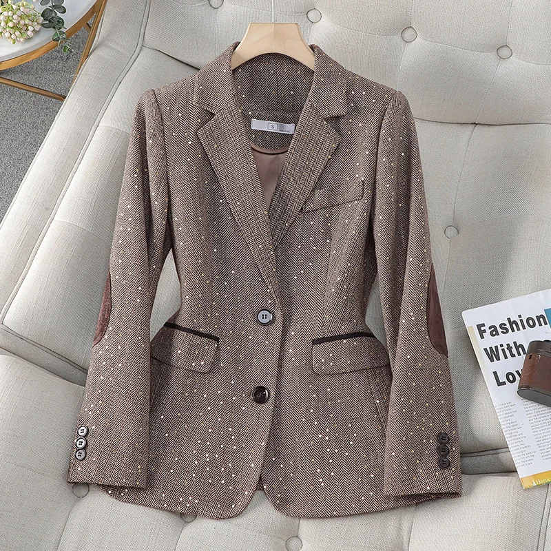 Moda primavera autunno donna Blazer ufficio signore lavoro abbigliamento formale giacca cappotto femminile monopetto tuta capispalla 4XL