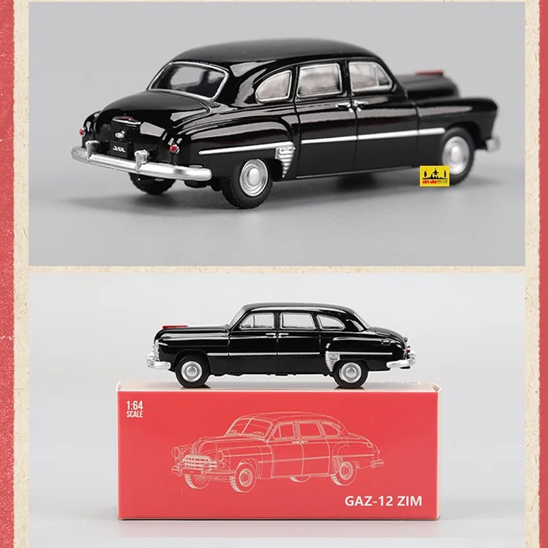 Nieuw Op Voorraad Perka 1:64 Sovjet Gaz-12 Zim Sedan Auto Legering Miniatuur Diecast Zim Ornamenten Custom Speelgoed Kids Gift
