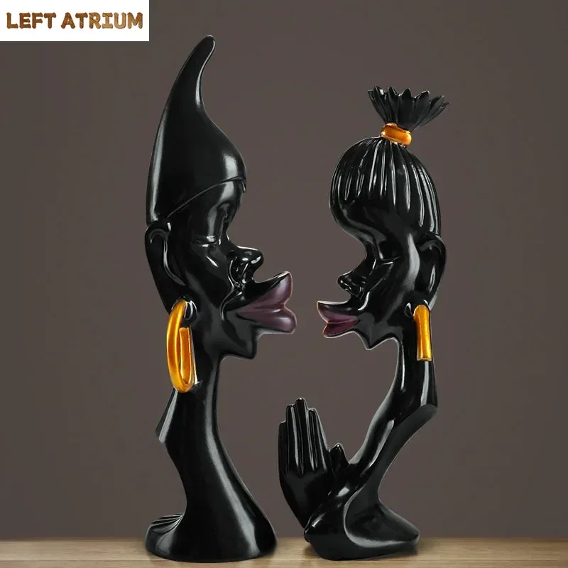 

Black Desk Adornment Resin Human Figurine Home Decoration Accessories Couple Statue Display Crafts New Wedding Gifts