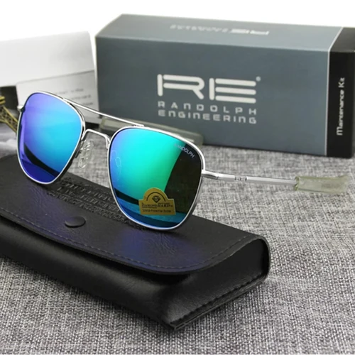 Imagen 1 del producto Gafas de sol Pilot RE para hombre, gafas de sol con lentes de cristal templado AGX, espejo militar del ejército americano de alta calidad