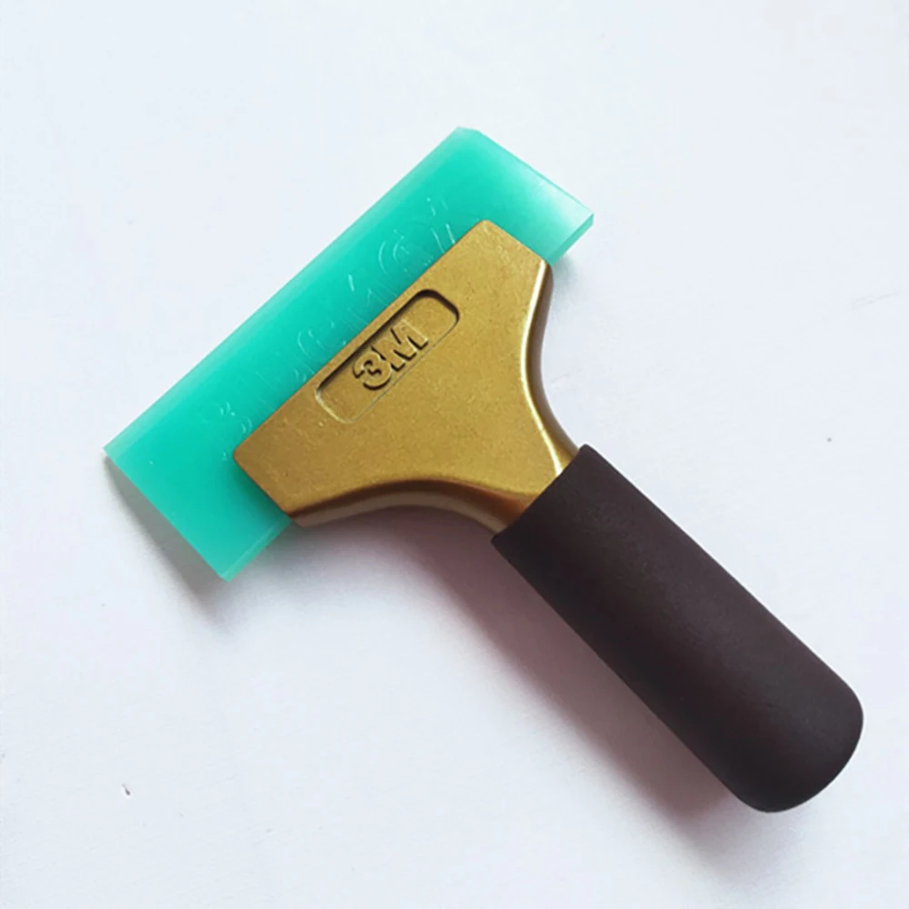 Cow Tendon Scraping Car Film Application Tool Gold Alloy Short Handle Glass Glue Color Changing