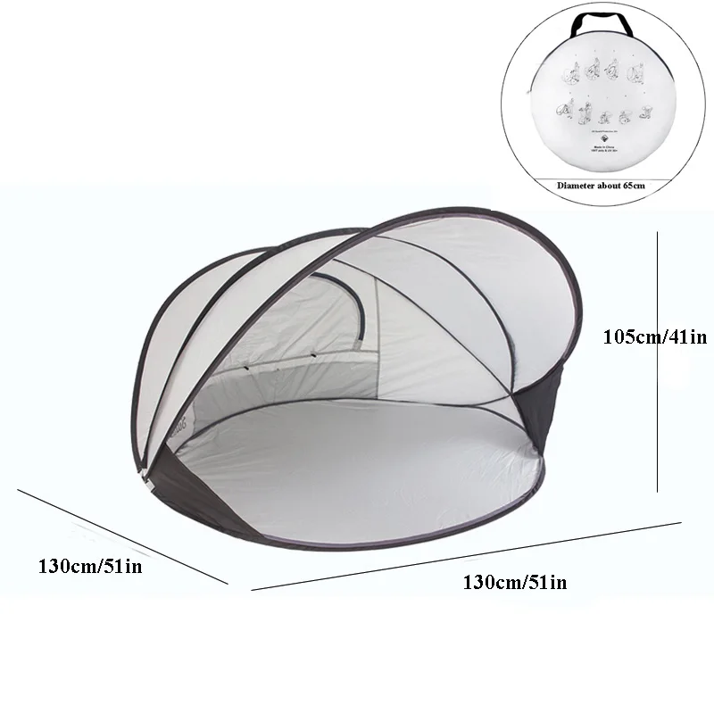 Pop Up Summer Automatic Beach Tent 2-3 People Speed Open Quick Portable Simple Shade Sun Fishing Park Leisure Travel BBQ Tourist