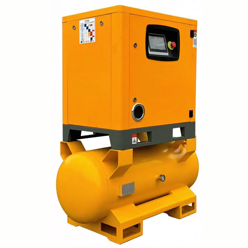 Air Compressor Stationary with Tank 150L 7.5kW Permanent Magnet VSD Screw Air Cooled 8 Bar 380V 3 Phase Lubricated
