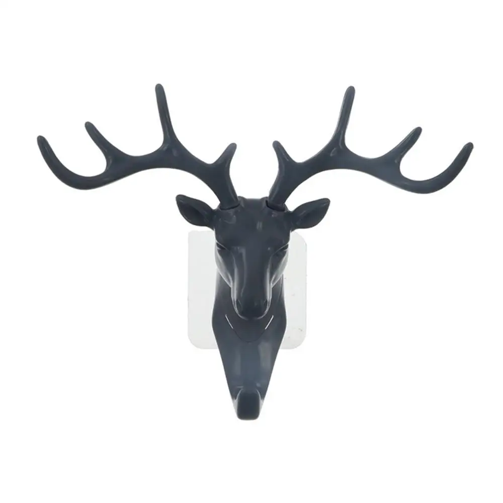 خمر البلاستيك قرون الغزلان شماعات أسود/أبيض/رمادي قرون الغزلان رئيس مفتاح حامل الجدار الشنق Traceless الغزلان القرن هوك قبعة #4