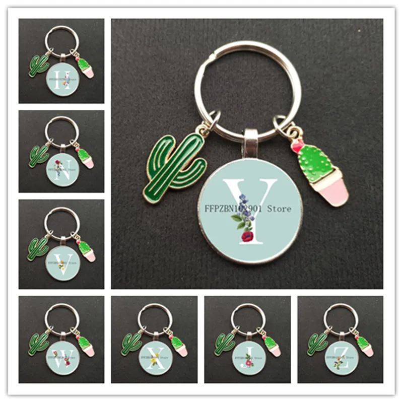 

Lovely Cactus Keychain Women Succulent Potted succulent Plants Shaped Keychain Ring Car Key Chains Best Gift for Friend