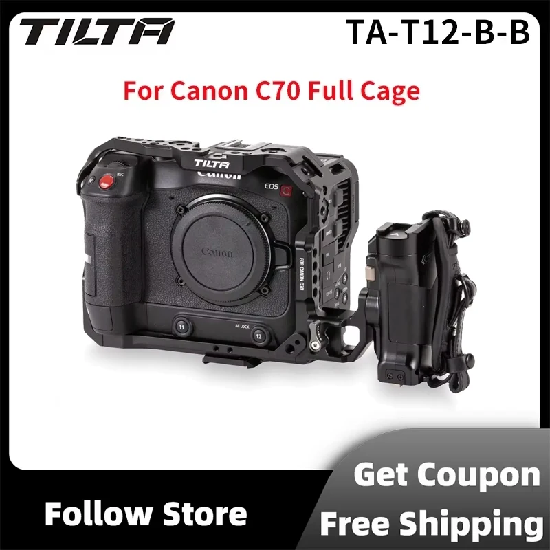 Полный комплект клетки для камеры TILTA TA-T12-B для Canon C70, защитная броня, усовершенствованная левая боковая ручка