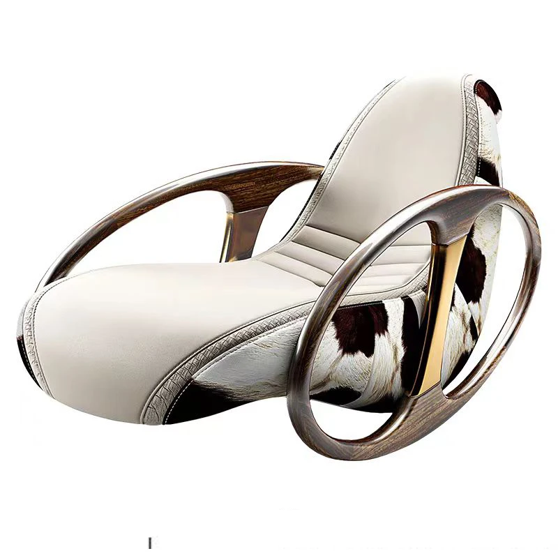 

Villa Living Room Leisure Solid Wood Chair Rocking Chair Junior Black Walnut Recliner Armchair Balcony Lazy Chair