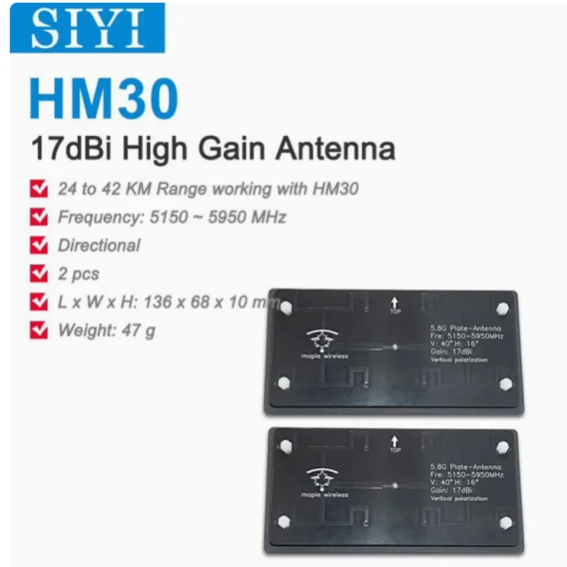 SIYI MK15 HM30 MK32 Standard All-purpose Antenna Extended Range Directional Antenna Compatible with MK15 MK32 HM30 Remote Contro