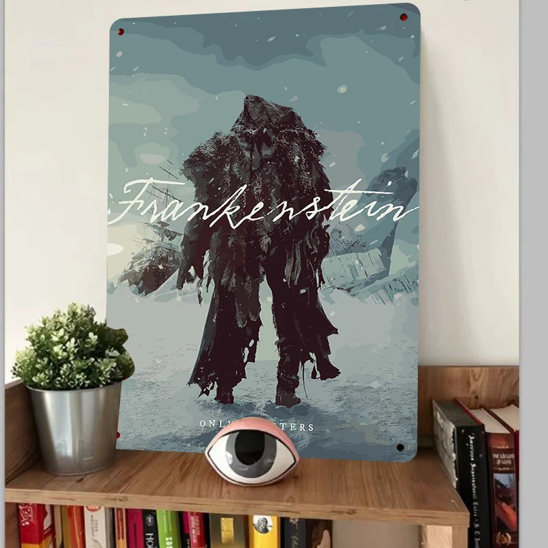 Frankenstein Monster Metal Wall Art Gothic Horror Decorative Iron Painting for Home