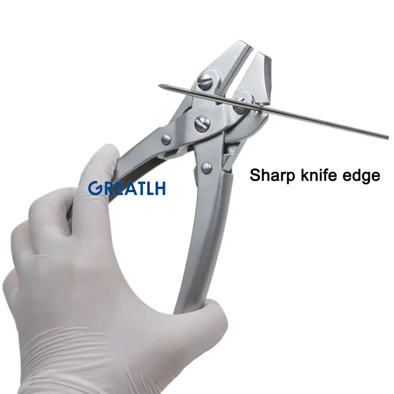 GREATLH Orthopedic Wire Cutter Kirschner Wire Pliers with Scissors Orthopedic Instrument Stainless Steel