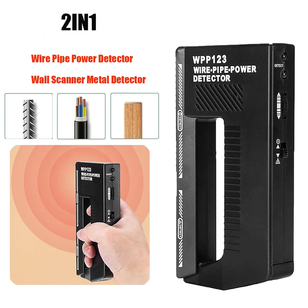 WPP123 Wall Scanner Metal Detector Pointer AC Wire Metal Detection Metal Detectors High Sensitivity Wire Pipe Power Detector ABS