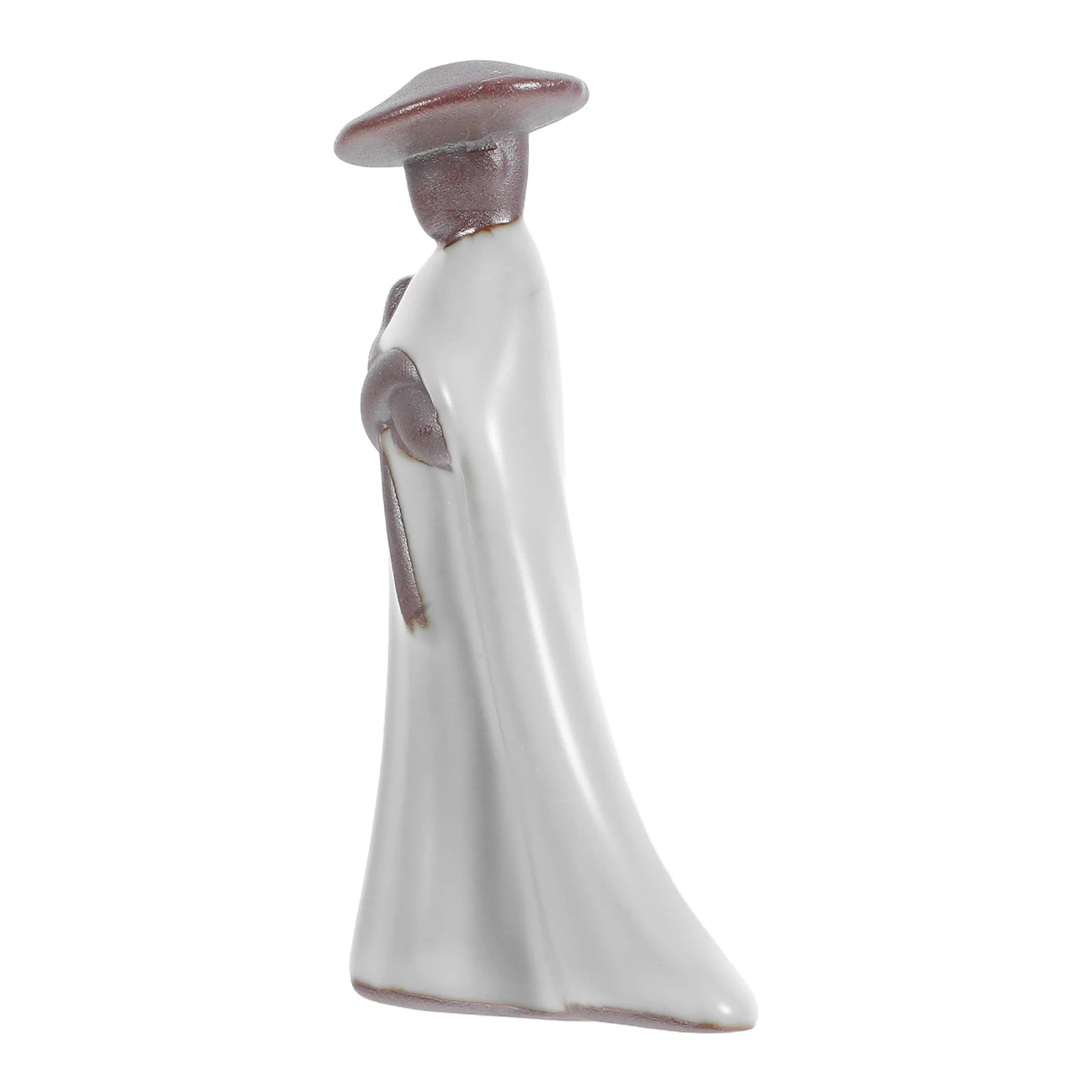 

Japanese Samurai Miniature Ceramic Statue Detailed Design Bonsai Garden Accent Living Room Table Decoration Asian Home Decor