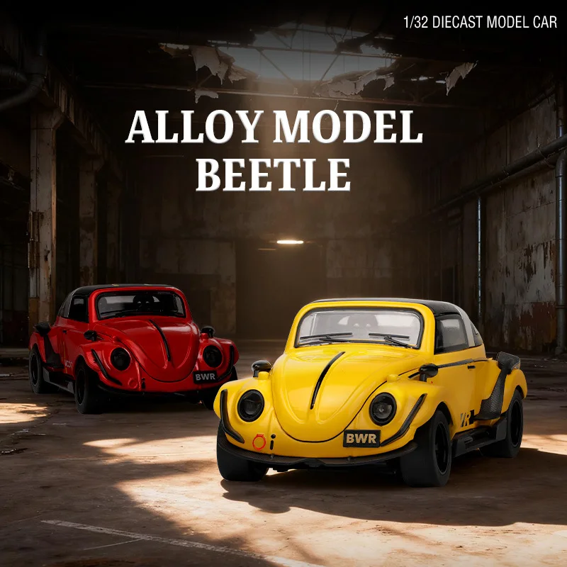

Модель автомобиля Volkswagen Beetle Convertible (1:32), литая из металла, для декора дома, коллекционирования, хобби и коллекционных предметов, игрушка