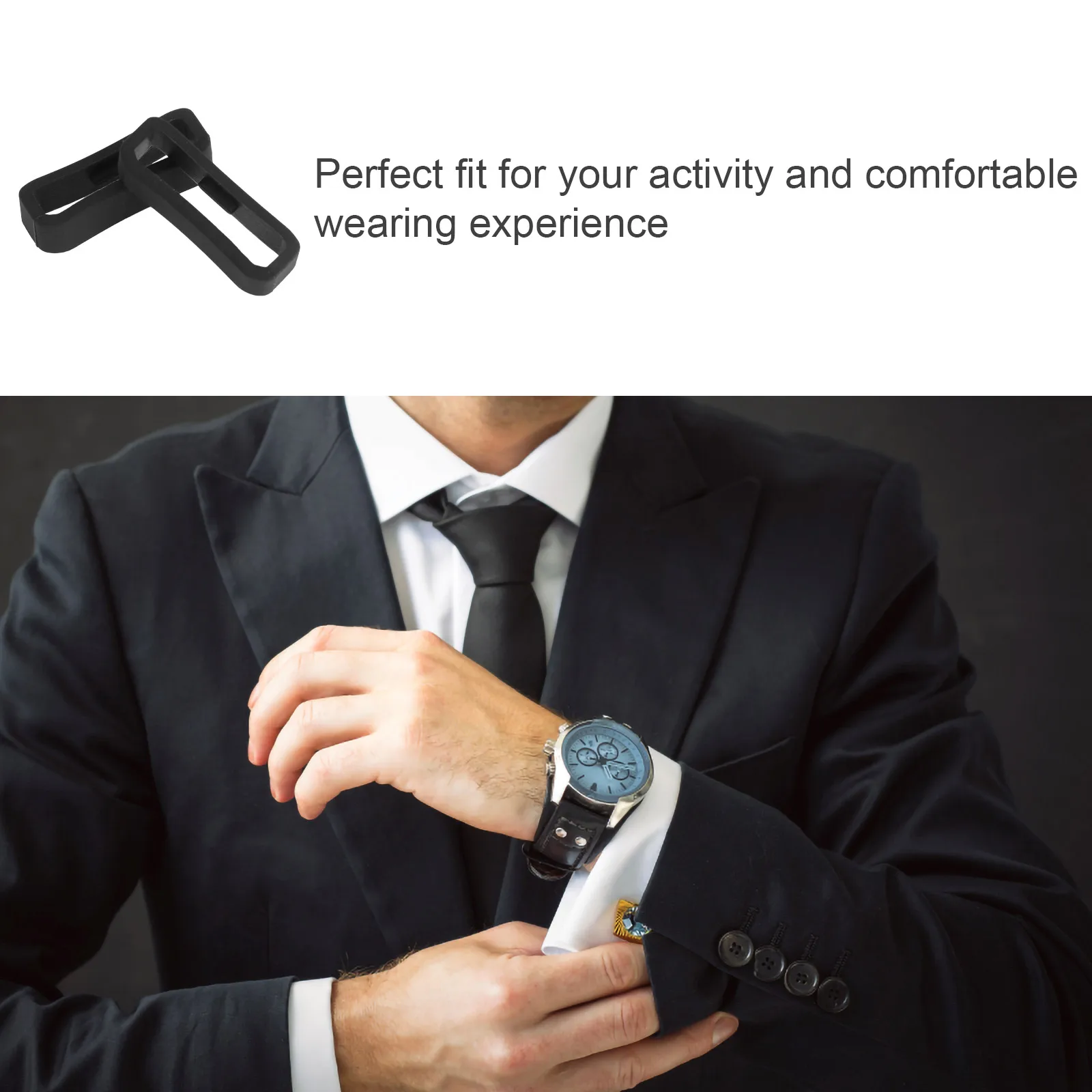 

4pcs Silicone Bezel Strap Rings Watch Retaining Keeper Band Loops Durable Replacement for Lost Damaged Bands