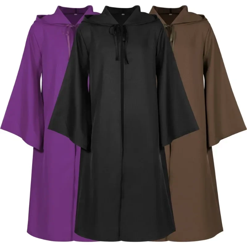 

Halloween Death Wizard Cloak Cosplay Costume Monk Hooded Star Robes Cape Darth Vader Kids Adult Costume Coldker Performance