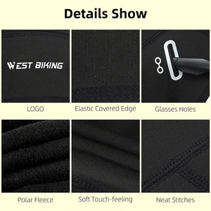 Westbiken-Winter-Fleece-Radkappe, Wärmeleitkappe, Helmfutter, Windschutz, Laufen, Skifahren, Reitmotorrad, MTB, Fahrradhut 8 Hauptverkaufsschädel Bethin - №8