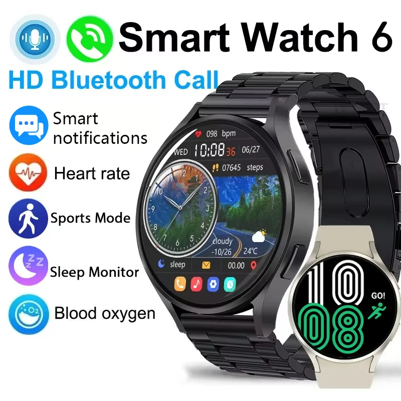 

LAXASFIT 2025 Новые Умные Часы 6 Bluetooth Звонок Сообщение Напоминание Голосовой Помощник Мужчины Женщины Умные Часы для Android IOS Праздничный Подарок