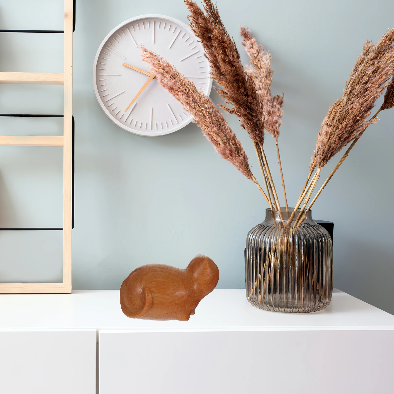 

Wooden Carving Cat Statue Creative Small Cat Decor Fine Craftsmanship Home Ornament Kitten Statue Wooden Carving Figurine