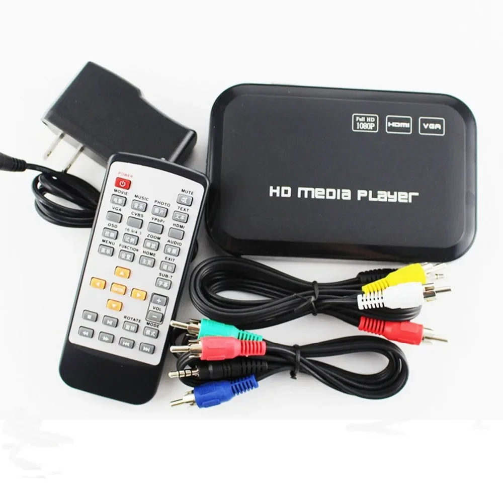 REDAMIGO Mini Full HD 1080P H.264 MKV HDD HDMI-compatible MultiMedia Media Player Center Support USB OTG SD AV TV AVI RMVB RM