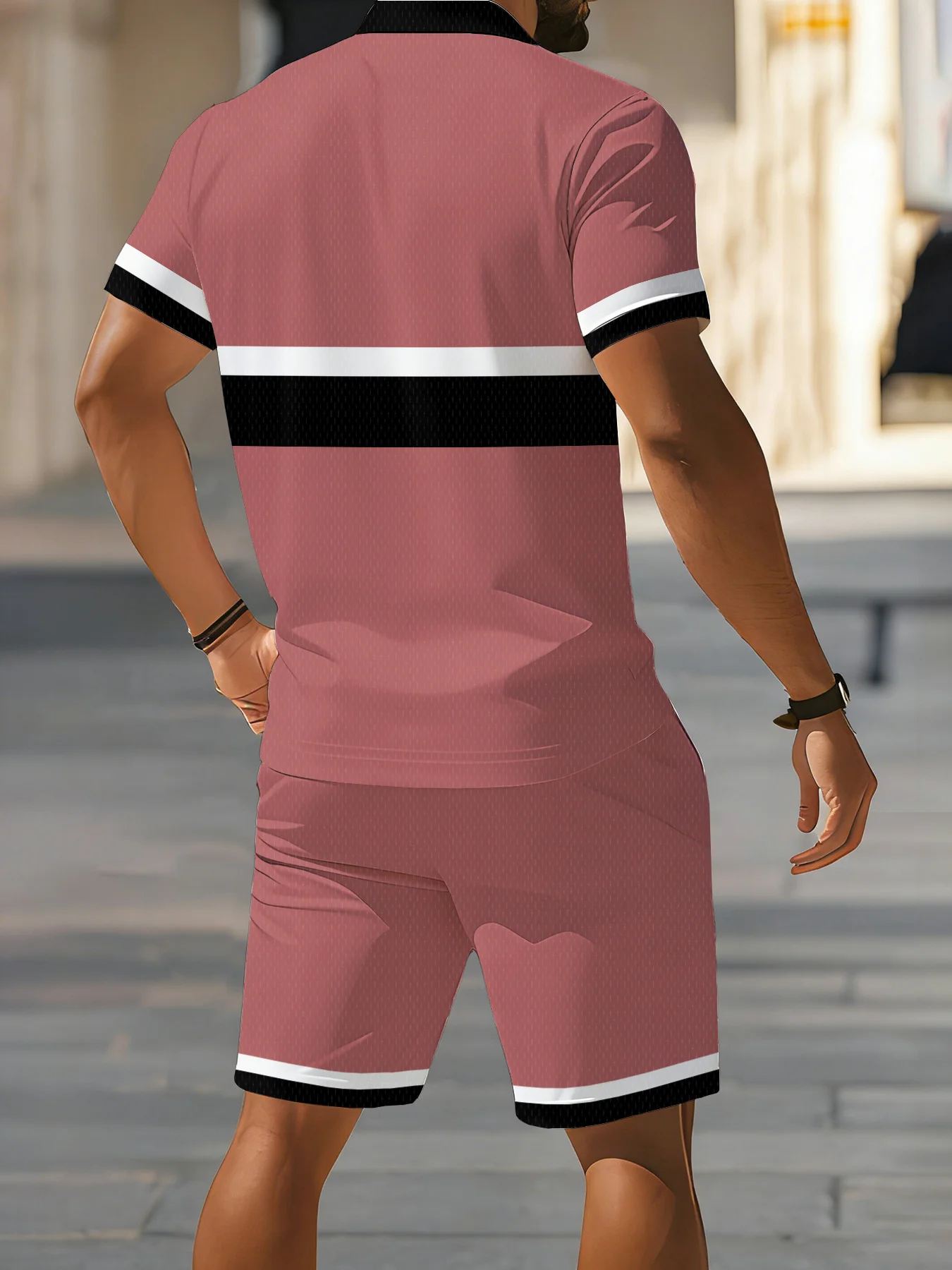 2026 Summer Men's Polo Shirt Set - 3D Printed Design Breathable Lightweight Comfortable Fashionable Outdoor Men's Clothing view 6
