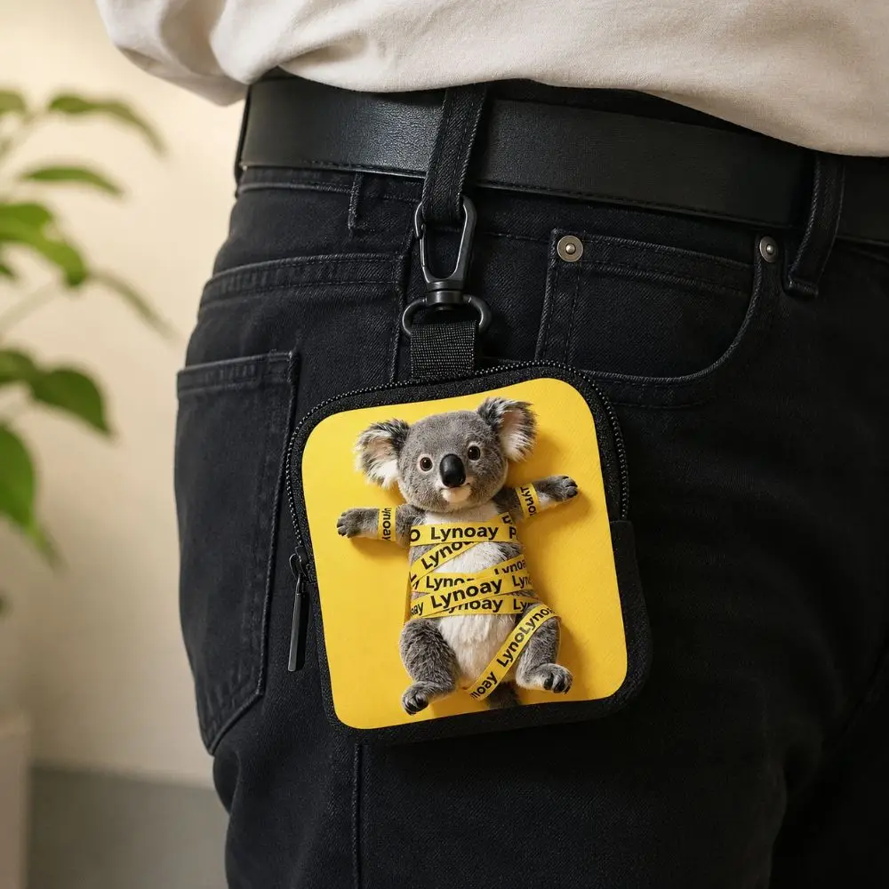 Trendy Mini Coin Purse Lightweight Waterproof Earphone Bag Portable Cat Dog Print Wallet Friends Gift