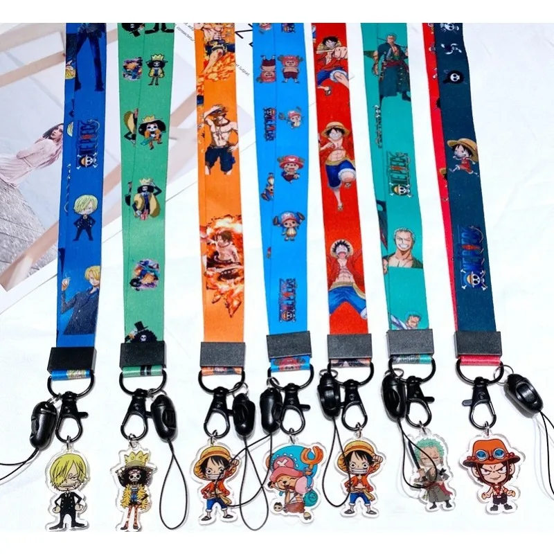 

One Piece Loss-proof Lanyards Anime Figure Cute Cartoon Lanyard Anime Merchandise Decoration Cell Phone Key Work Card Accessorie