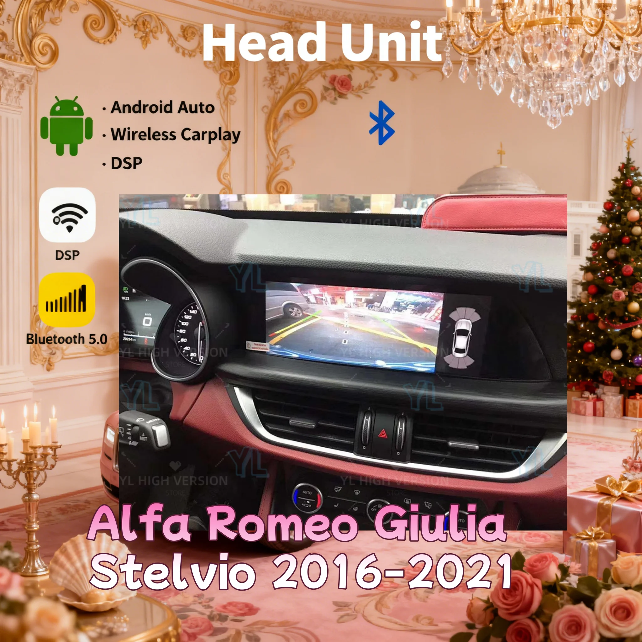 For Alfa Romeo Stelvio Giulia 2015 2016 2017 2018 2019 2020 Android 15 Car Radio Stereo Multimedia Player GPS Head Unit 4G BT5.0