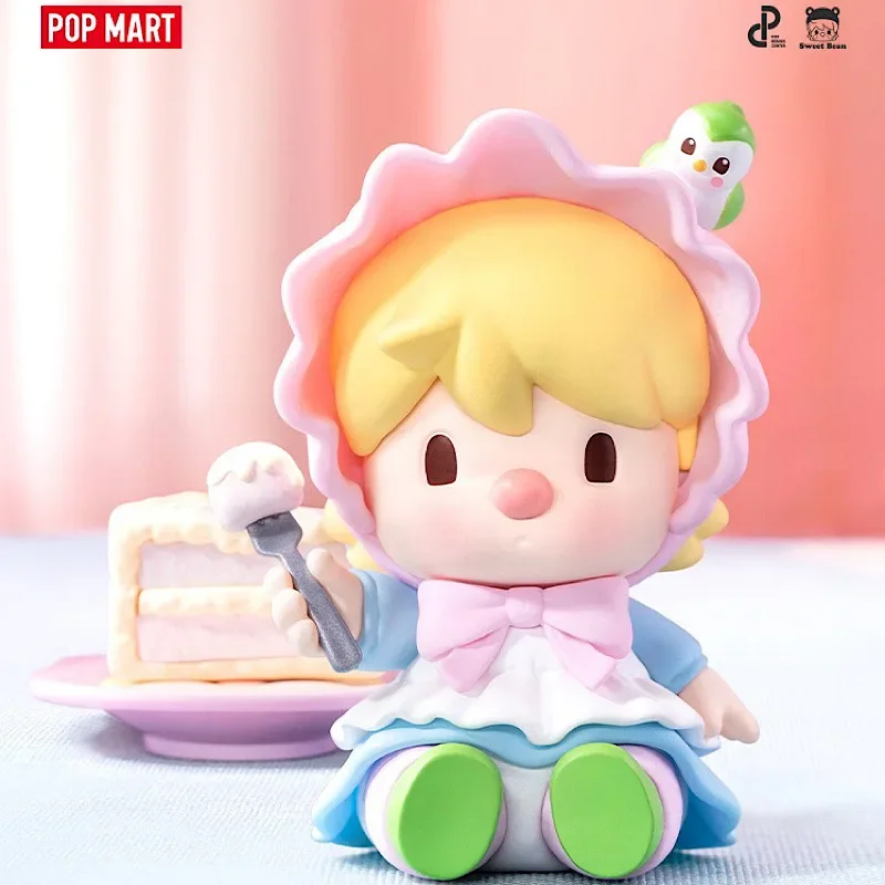 Pop Mart Sweet Bean Travelling During Flower Season Action Anime Figures Ornaments Kawaii Girls Birthday Gifts Toys and Hobbies