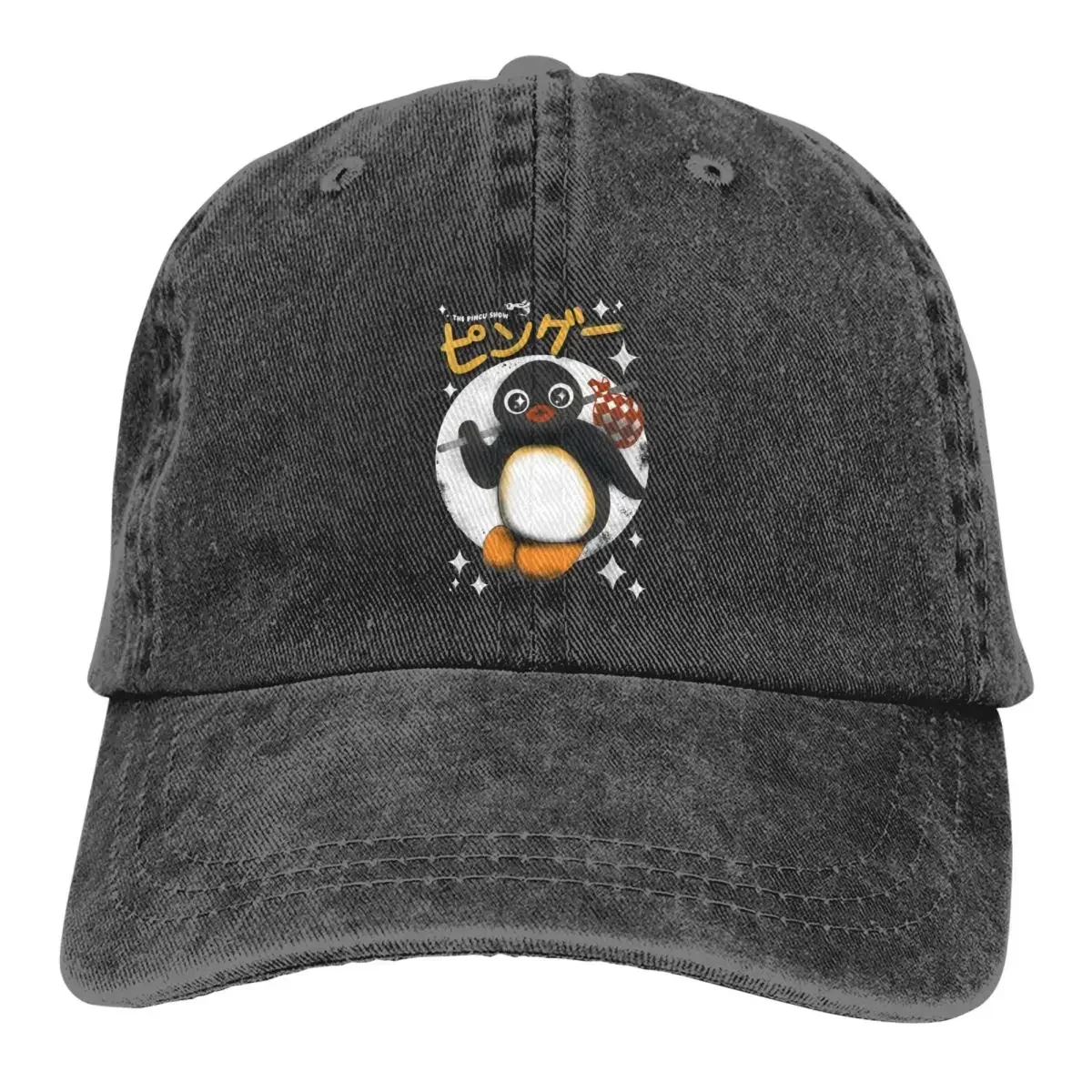 

Vintage The Pingu Show Baseball Cap for Men Women Distressed Cotton Snapback Hat Penguin Cartoon Outdoor Travel Caps Hat